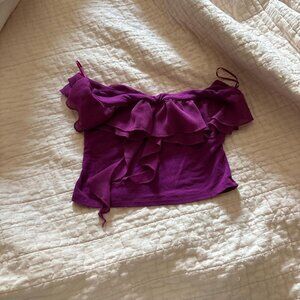 Urban Outfitters Women's Purple and Pink Crop-top